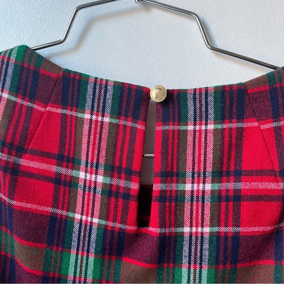 Vineyard Vines Womens Size 4 Christmas Tartan Plaid Holiday Red Wool Dress - Picture 4 of 11